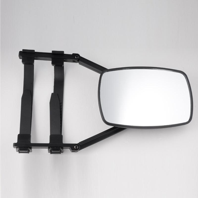 2PCS Clip-On Towing Mirror Adjustable Strap Mount Side Mirrors With Shatterproof Glass For Driving Safety