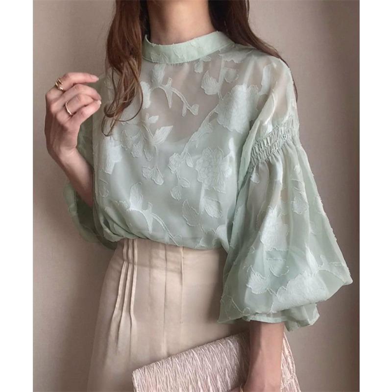 

Весна Осень Зима Длинный рукав нижняя рубашка Кружевная рубашка Верхняя рубашка Свободная двухсторонняя одежда Блузки и рубашки one size светло-зеленый