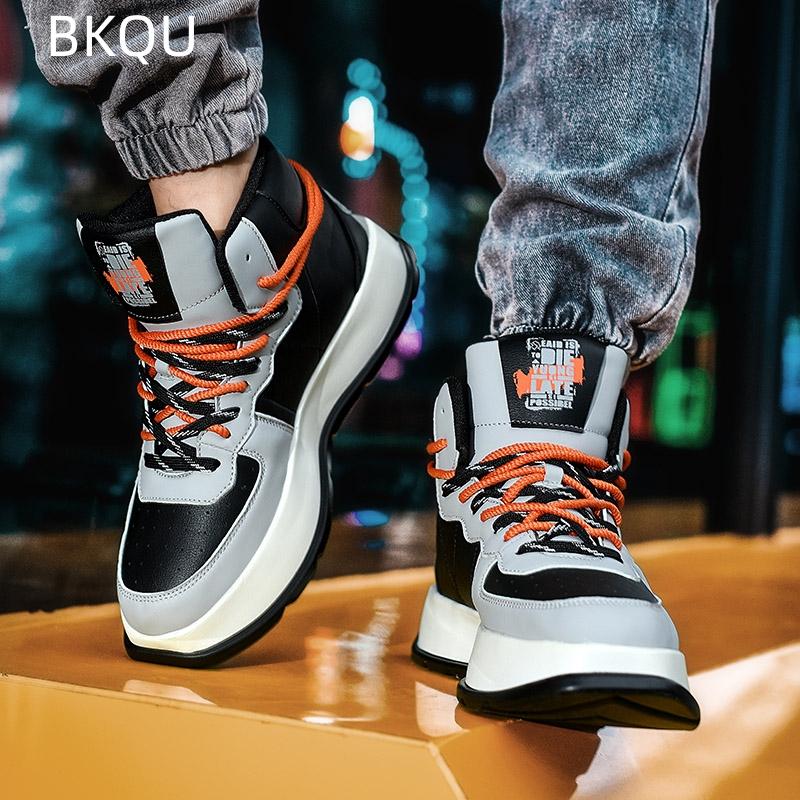 

Мужские модные туфли с высоким берцем и толстой подошвой, повседневные кроссовки, дышащие, модные, универсальные, с круглым носком, модные и удобные на открытом воздухе