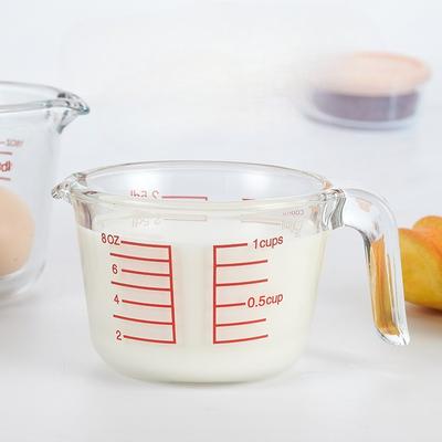 Glass Measuring Cup with Scale High Temperature Resistant Household Milk Grading Cup Food Grade Baking Egg Beating Cup Measuring Water Cup
