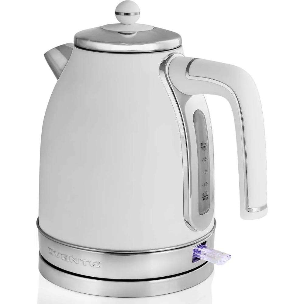 1,7L Wasserkocher, 1500W Schnellkoch-Wasserkocher für Kaffee oder Tee mit BPA-freiem Edelstahl und kabellosem Gehäuse