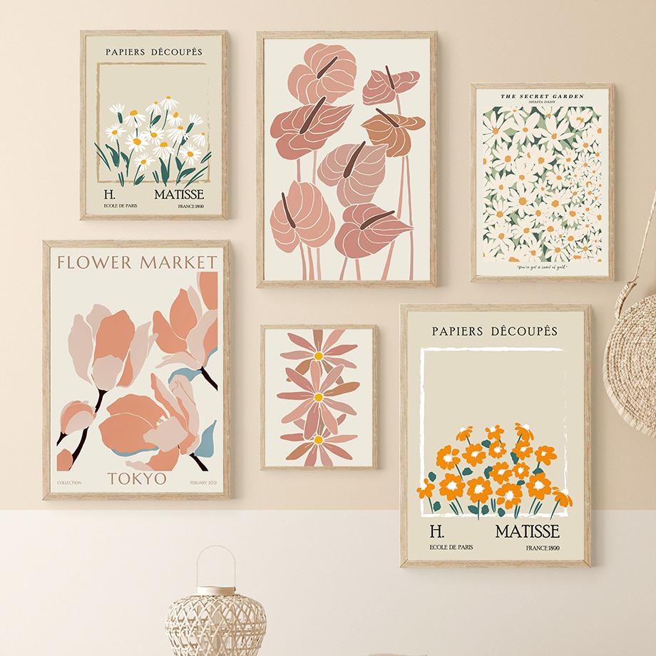 Matisse Wall Art Malba na plátně Severské Plakáty a grafiky Abstraktní nástěnné obrazy pro obývací pokoj Dekor Interior Decor Bez rámu