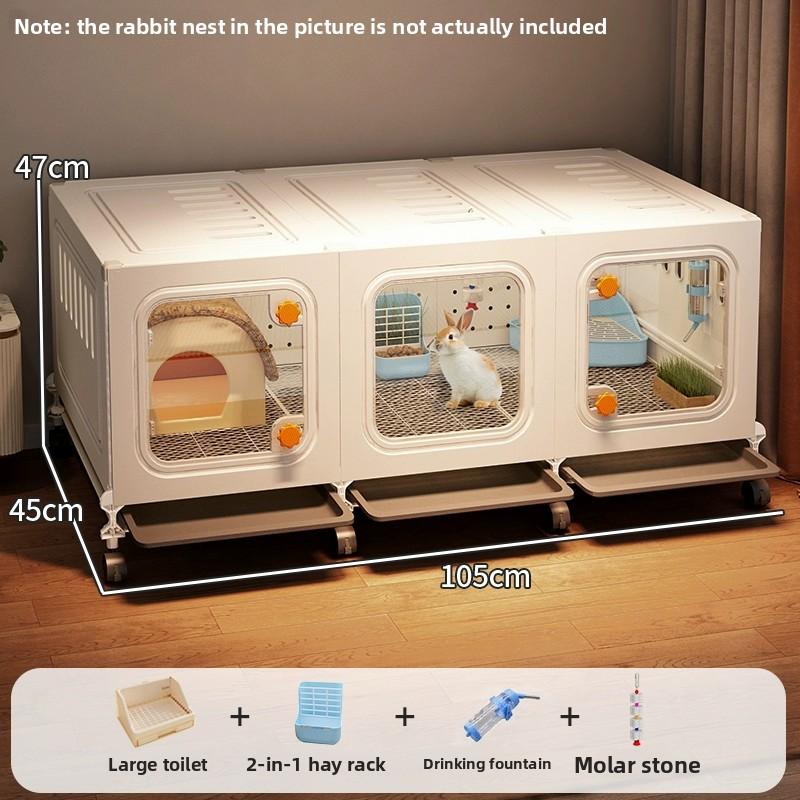 

2 Layers Jumbo Rabbit Cage Panoramic Luxury Pet Bunny Villa with Toilet Spacious Rabbit Habitat Premium Home Rabbit Enclosure