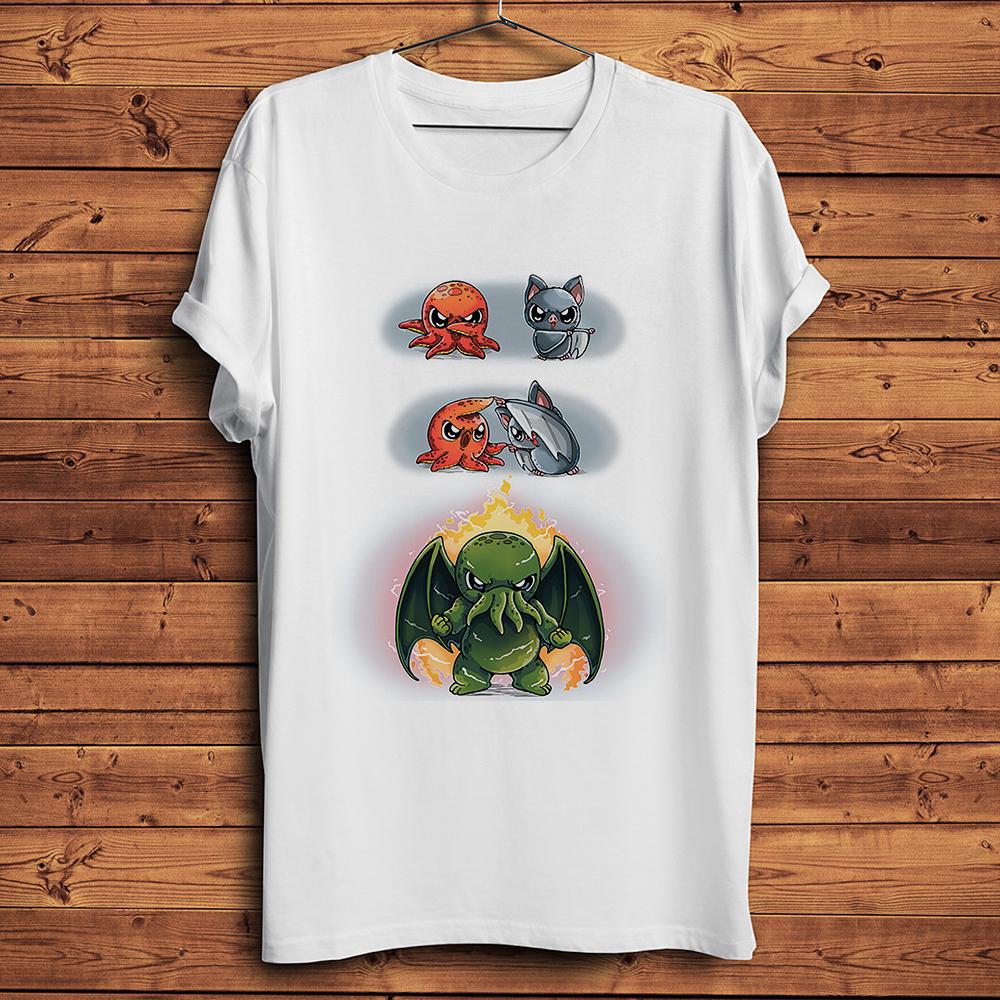 Bat Octopus Fusion Dance Cthulhu Funny Anime TShirt HommeWhite Casual Short Sleeve Oneck Tshirtunisex Tee Streetwear S