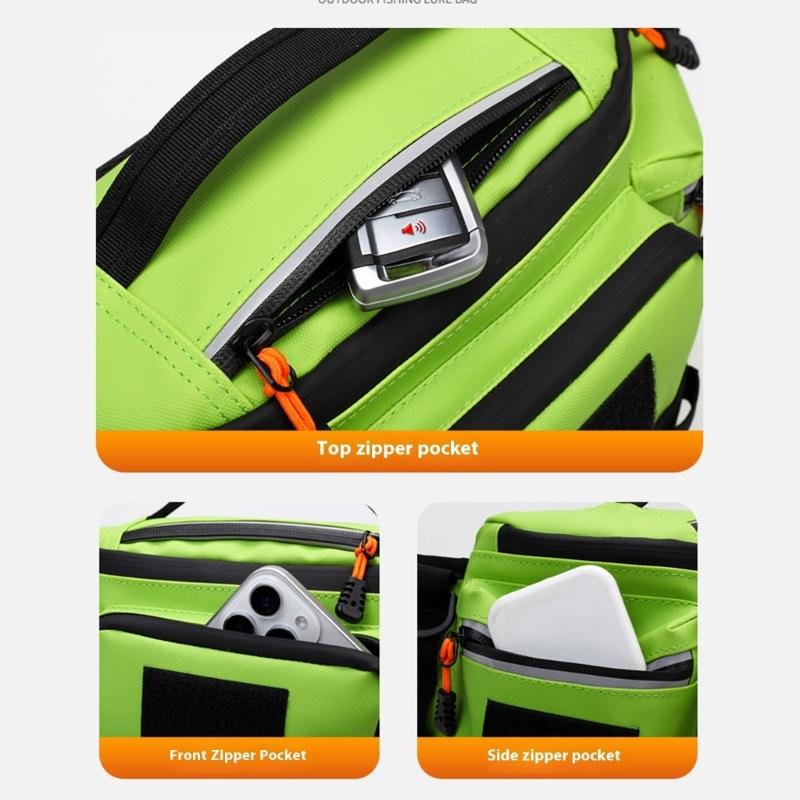 Crossbody Single Shoulder Bag Fishing Pack Water Resistant Multifunction Waist Bags Fishing Tackle Storage Bag Lure Pack