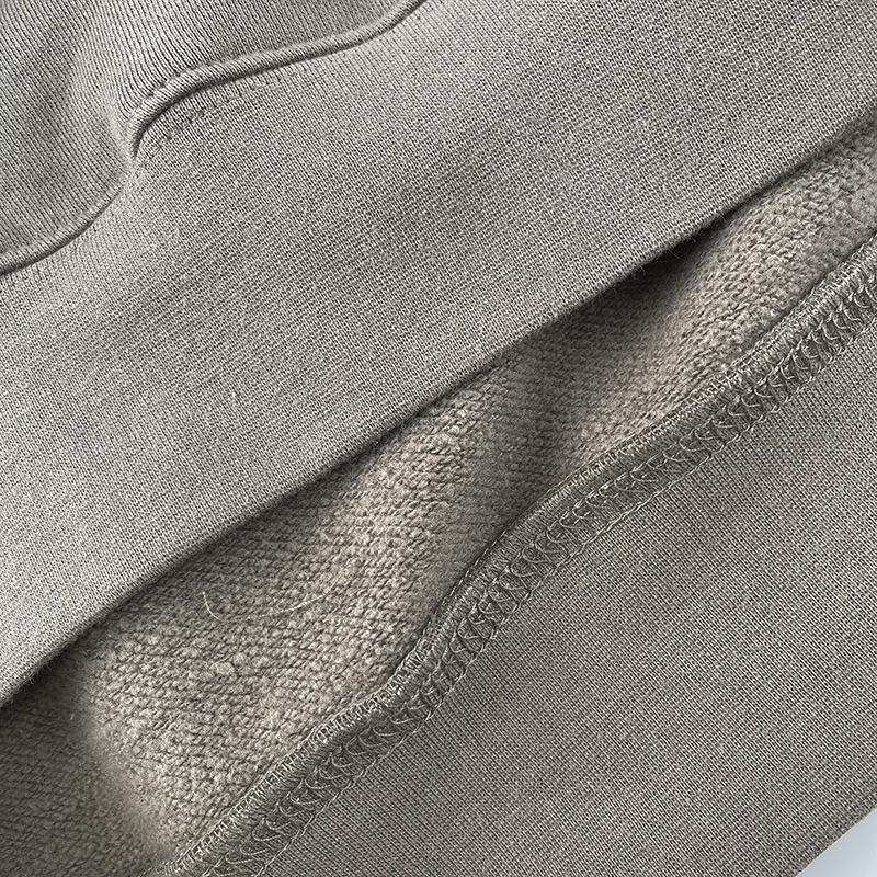 Double-Line Flocking Essentials High Street Letter Hoodie - Casual Loose Fit for Men & Couples