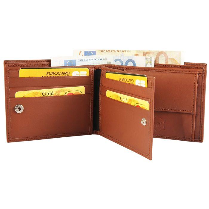 Portefeuille homme - EXCELLANC - Ginar - cuir véritable vache - format horizontal - 6 emplacements cartes