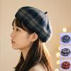 Women S Vintage Plaid Beret Hat For Autumn Winter Wear