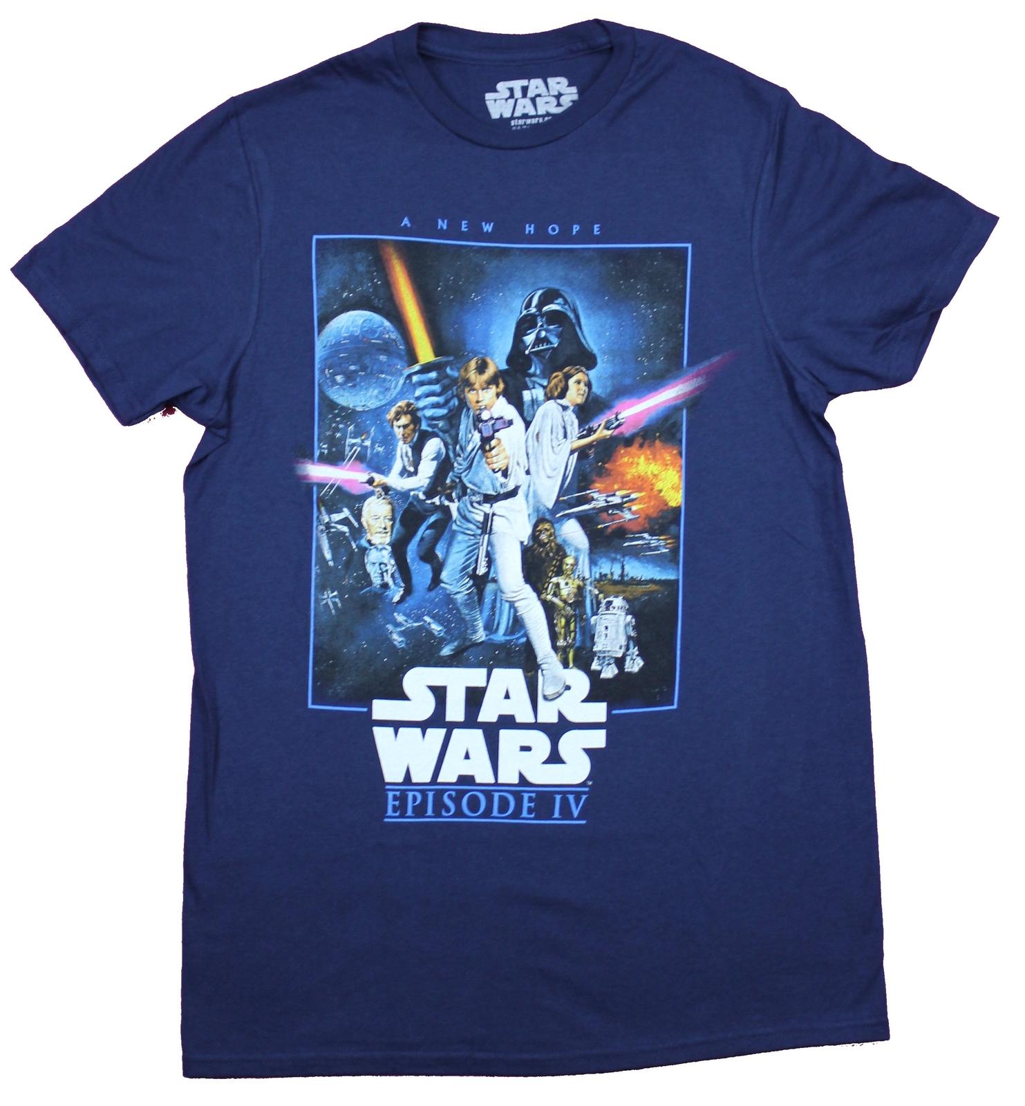Star Wars Mens T-shirt A New Hope Episode IV Classic Color Poster Box M