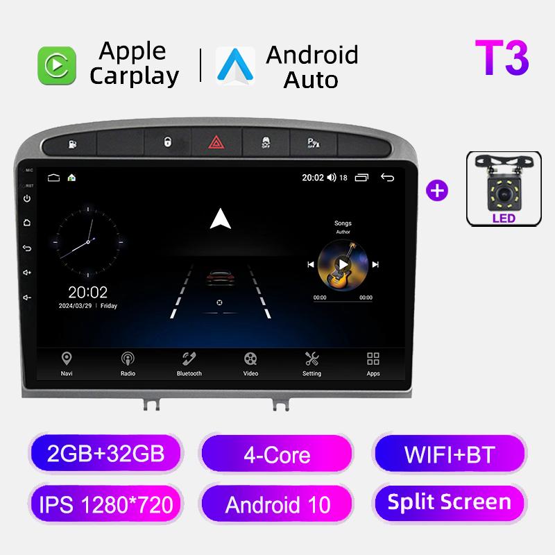 Car Radio For Peugeot 408 2012-2020 For Peugeot 308 T7 2007-2015 Carplay Multimedia Video Player Navigation GPS Touch Screen HU