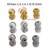50pcs 3-8mm Copper Spacer Beads Pumpkin Stripe Round Stopper Spacer Beads for Bracelet Necklace Jewelry Making DIY Wholesale