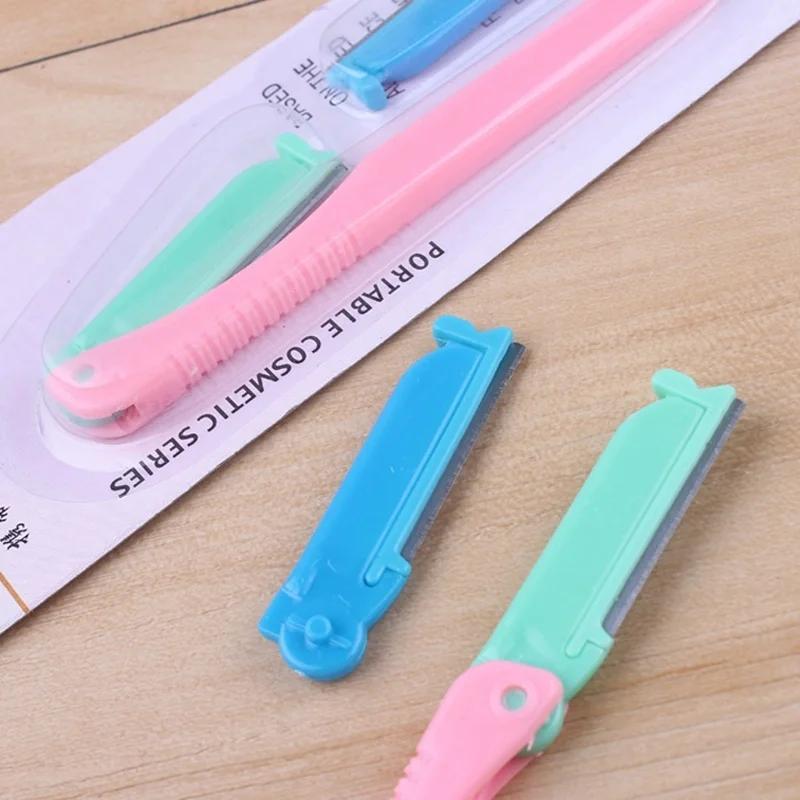 1/3PC Eyebrow Trimmer+Replaceable Blade Set Shaper Shaver Blade Knife Eye Brow Trimmer Razor Shaping Eyebrow Makeup Tool