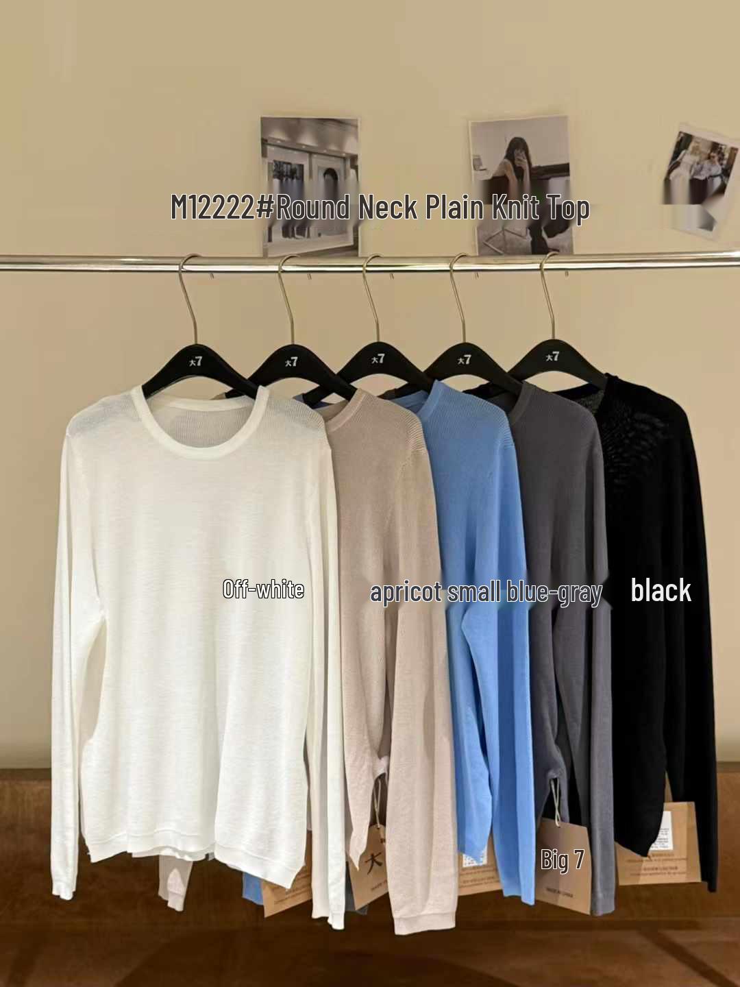 

Женский весенний вязаный топ большого размера свободного кроя - корейский стиль, круглый вырез, повседневный тонкий дизайн One Size серый