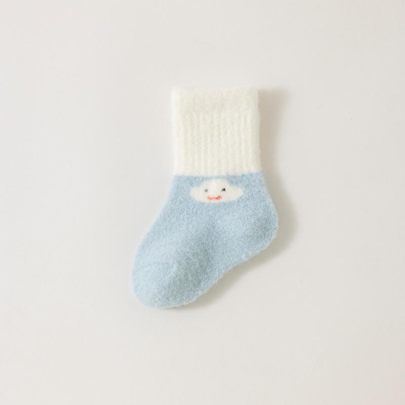 Mink Cashmere Thick Winter Mid-Calf Socks: Warm, Velvet-Lined, Solid Colors for Boys & Girls