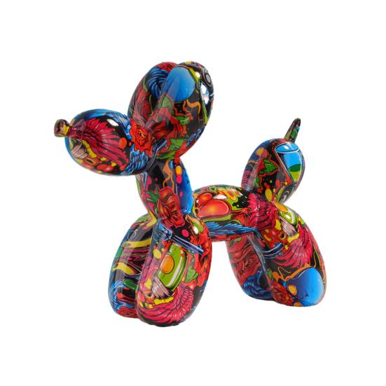 Pryskyřice balónek socha psa Barevná malba Řemeslná socha Socha Dekorativní Socha Ornament Vstup Dekorace TV skříňky