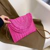 Yogodlns Bast-Strohgeflecht-Taschen, modische Damen-Handgelenkkupplungen, Sommer-Frauen-Schulter-Umhängetaschen, handgefertigte Strandtasche