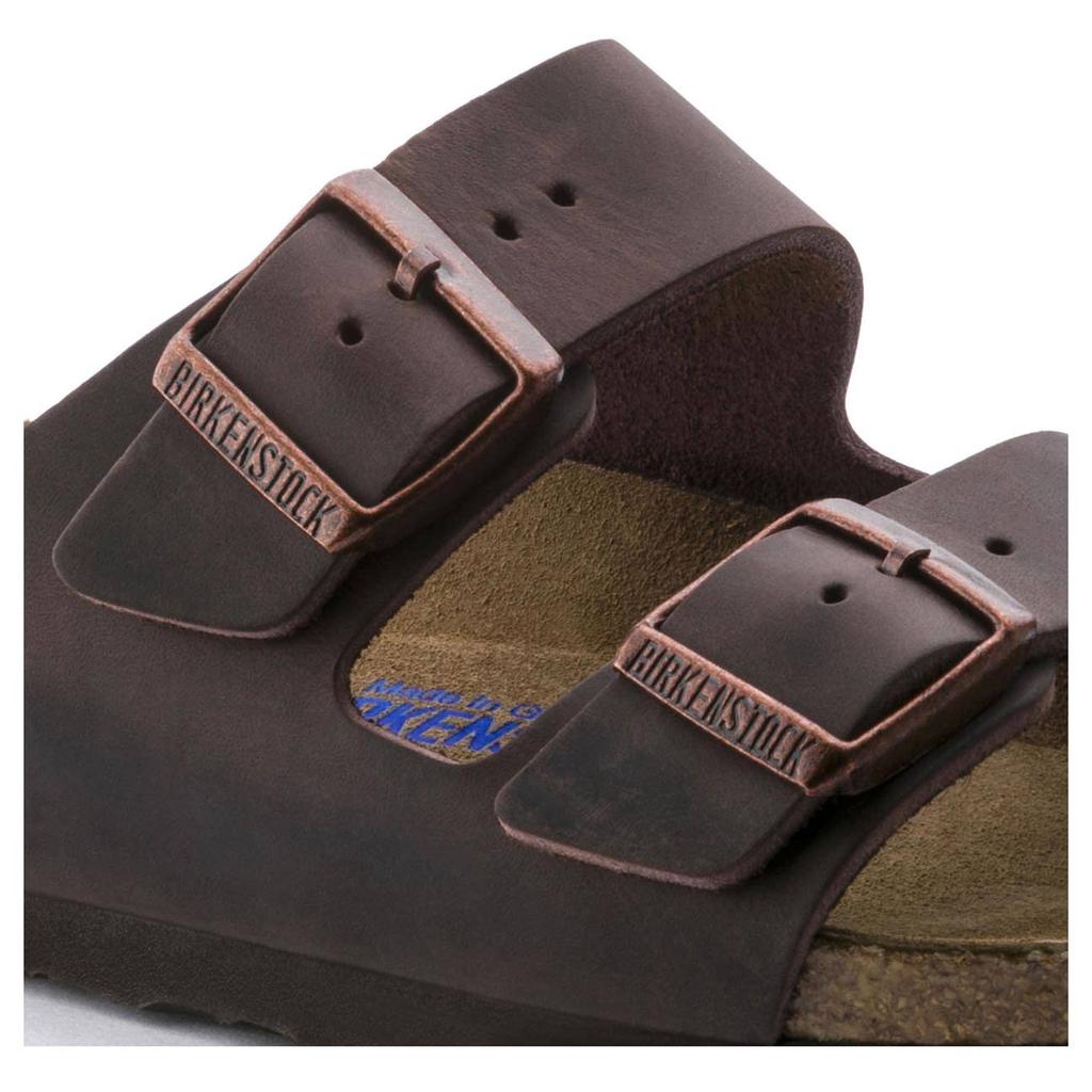 Women's Birkenstock Arizona Sandals Soft Footbed Oiled Leather Habana Narrow (0452763)