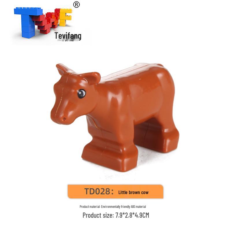 Large Particle Building Blocks: Compatible Prairie Ocean Animal Farm Educational Toys for Kids