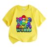 Kids Boys Girls Crew Neck Short Sleeve 100% Cotton T-Shirt, Cute Cartoon Colorful Character Printed Casual Tees for Children Summer Soft Breathable To