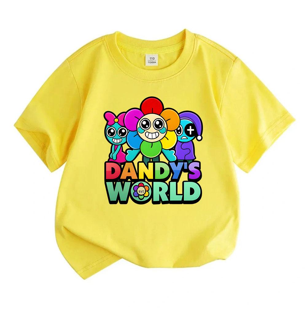 Kids Boys Girls Crew Neck Short Sleeve 100% Cotton T-Shirt, Cute Cartoon Colorful Character Printed Casual Tees for Children Summer Soft Breathable To