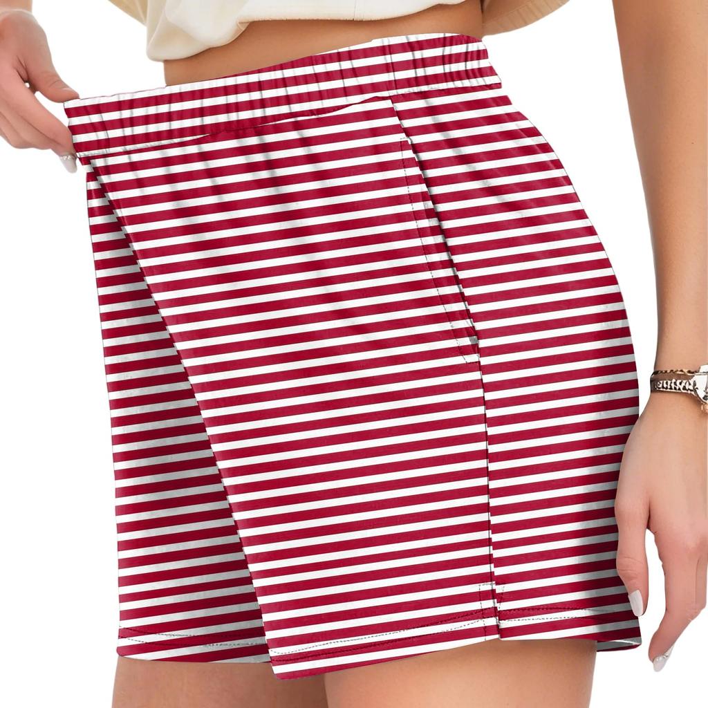 Ladies Casual Fashion High Waist Floral Elasticated Waist Shorts