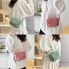 New Corduroy Striped Crossbody Bag Solid Colour Adjustable Strap Shoulder Bags Simple Design Lady's Square Bag for Women Girls