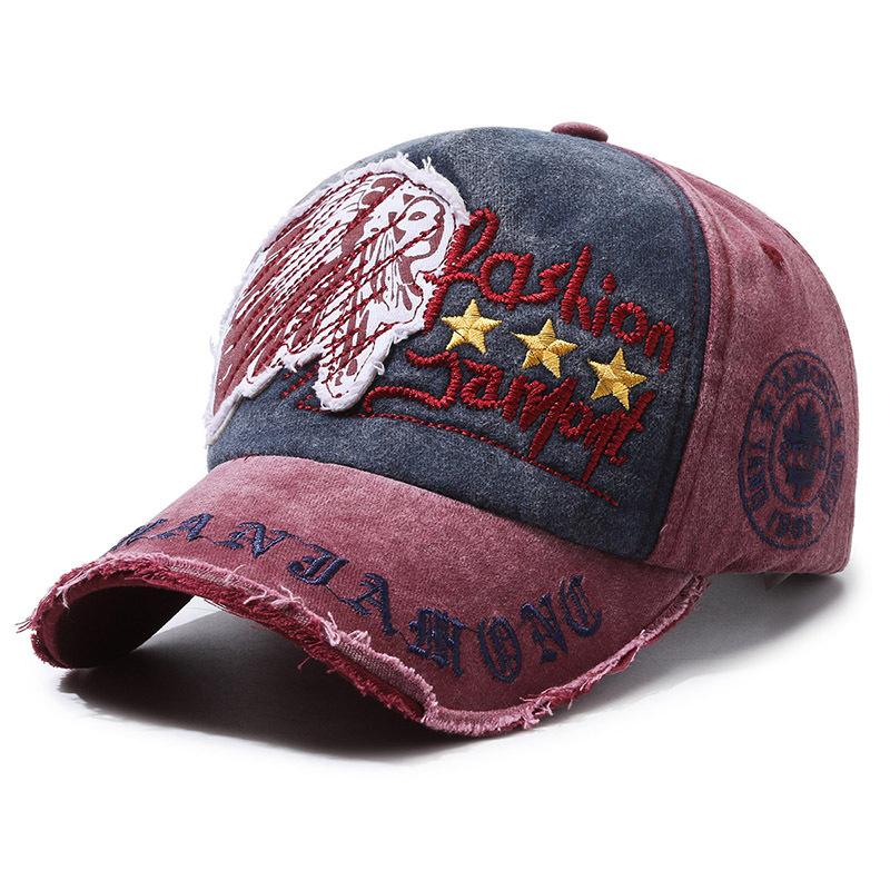 Baseball Cap Men'S Retro Washed Retro Letter Embroidered Cap Outdoor Sports Sun Protection Sun Hat Children