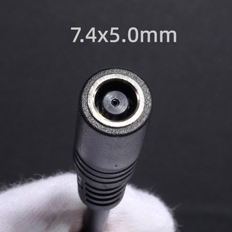 High Quality DC7.4x5.0mm Female To 2Pin Power Cable 18AWG 2x0.75mm2 Power Wires for Laptop Charger Supports Up To 120W