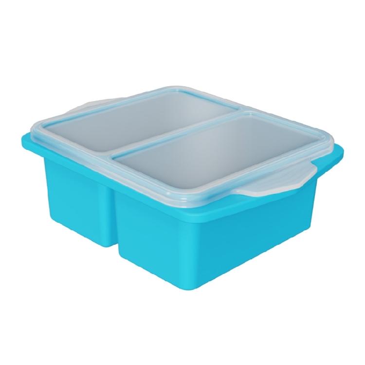 

Silicone Ice Mold With Cover Suitable For Large Ice Cubes And Baby Food Practical Freezer Container светло-синий