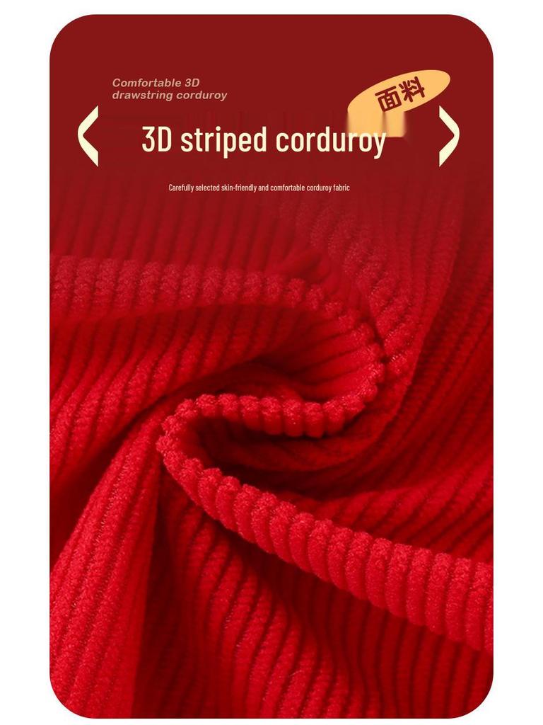 Children's Chinese-Style Corduroy Coverall: Waterproof, Dirt-Proof, Reversible Tang Suit Apron for Boys & Girls, Ideal for Autumn and Winter.