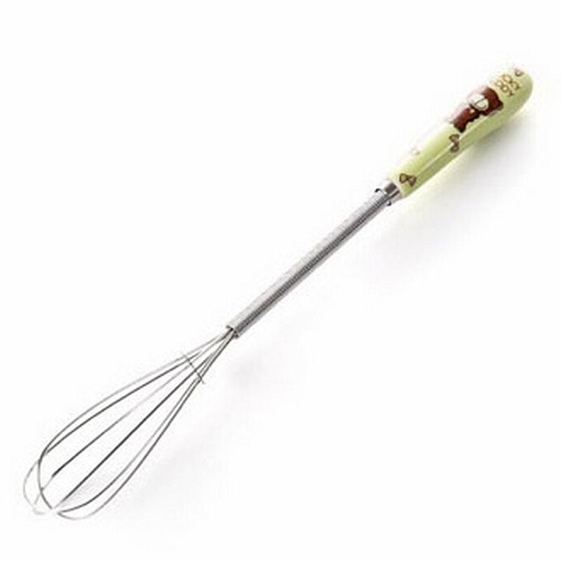 

Chic New Handle Whisk Stainless Steel Kitchen Mixer Spherical Wire Egg Beater 3