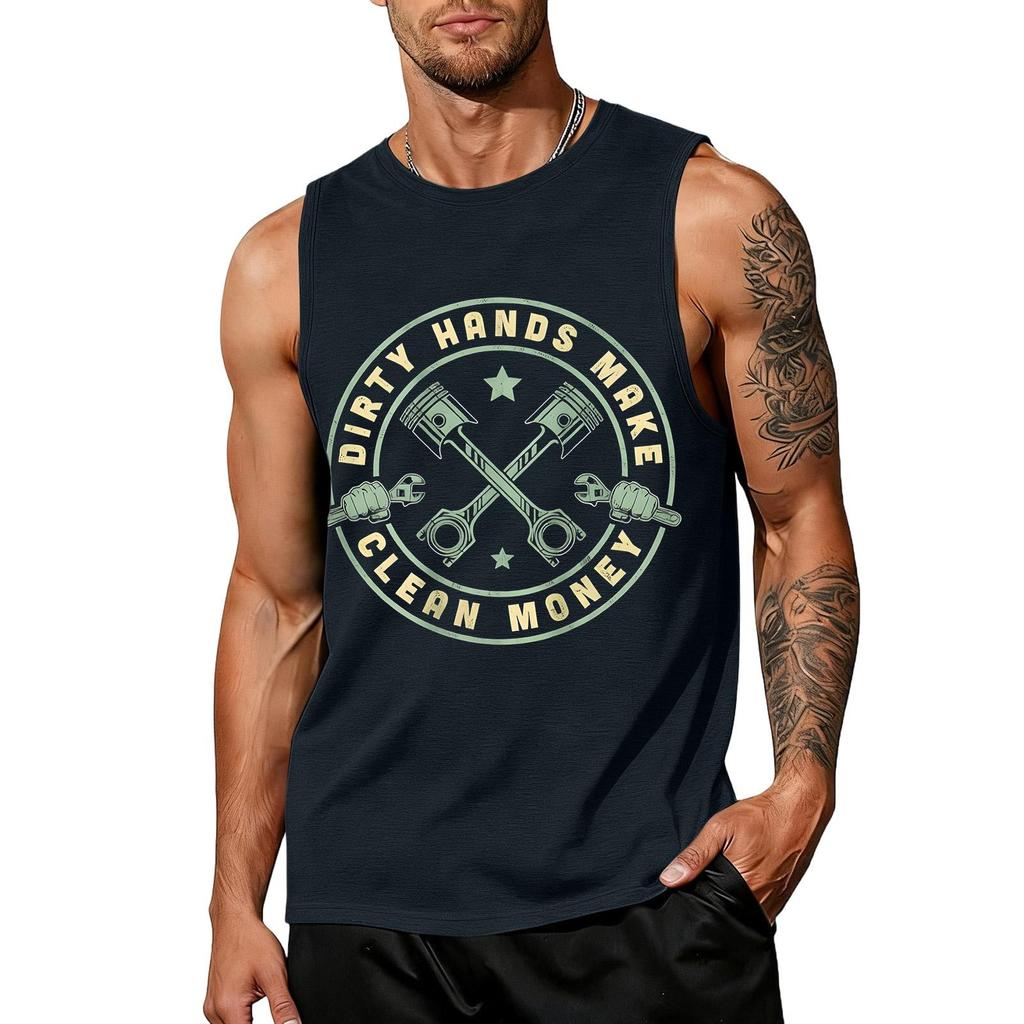 Men's Sleeveless Tank Top Casual Muscle Shirt Labor Day Graphic Print Workwear Summer Vest Gym Workout Tee