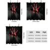 1Pc Halloween Terrifying Blood Handprint Pattern Shower Curtain, With 12 Hooks, Bathroom Showers, Bathtub, Halloween Decoration