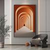 Landscape Building Canvas Painting Wall Art Geometric Architecture Space Aisle Posters and Prints for Living Room Corridor Decor