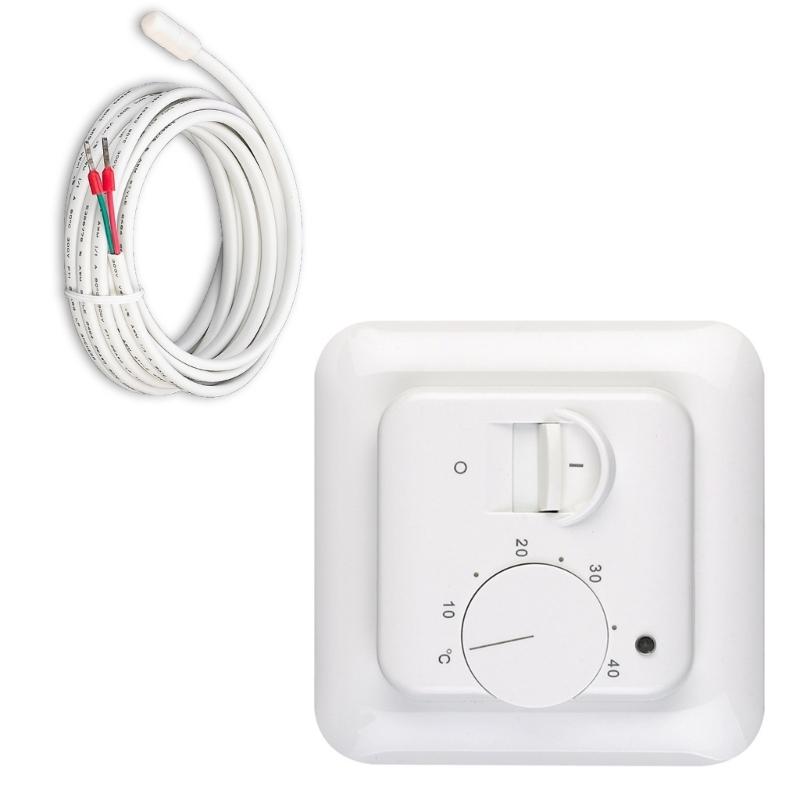 Manual Room Thermostat For Electric Underfloor Heating Systems 16A 230V With Air Sensors And Floor Probe