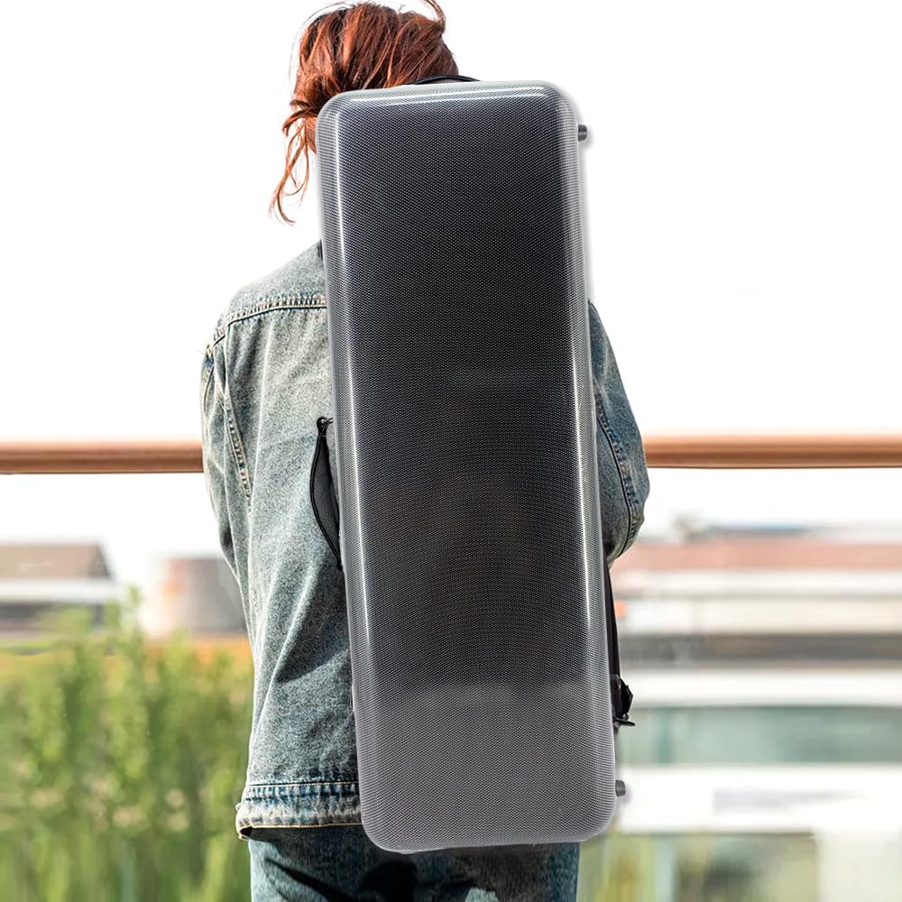 Cutie Violă YoungMonic 16 inch, Fibră de Carbon Dură, Rezistentă și Ușoară, pentru Viole 15-17 Inch, 2.5kg