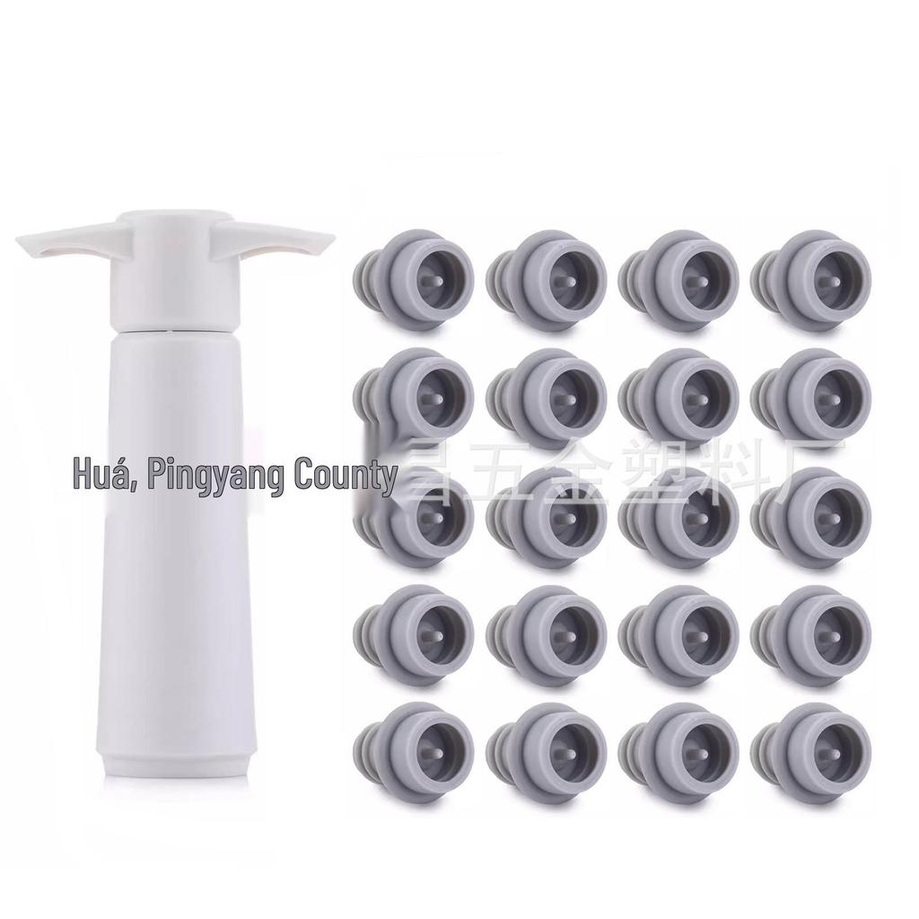 Pompka próżniowa do wina ze stali nierdzewnej i czarnej z korkiem silikonowym