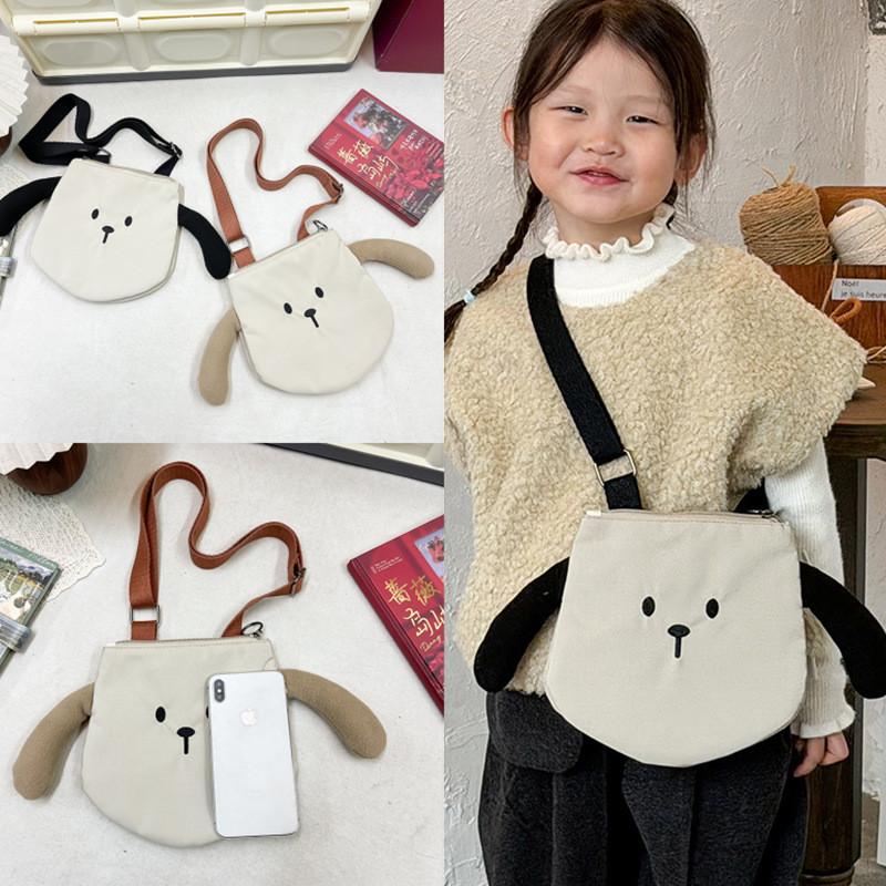 Child Canvas Bear Crossbody Bag With Reinforced Stitching For Kids Daily Use