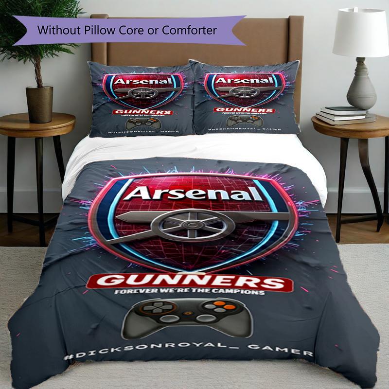 3pcs Duvet Cover Set (1*Duvet Cover + 2*Pillowcase, Without Core),football team.C Print Bedding Set, Bedroom Decor, All‑Season, Birthday Gift