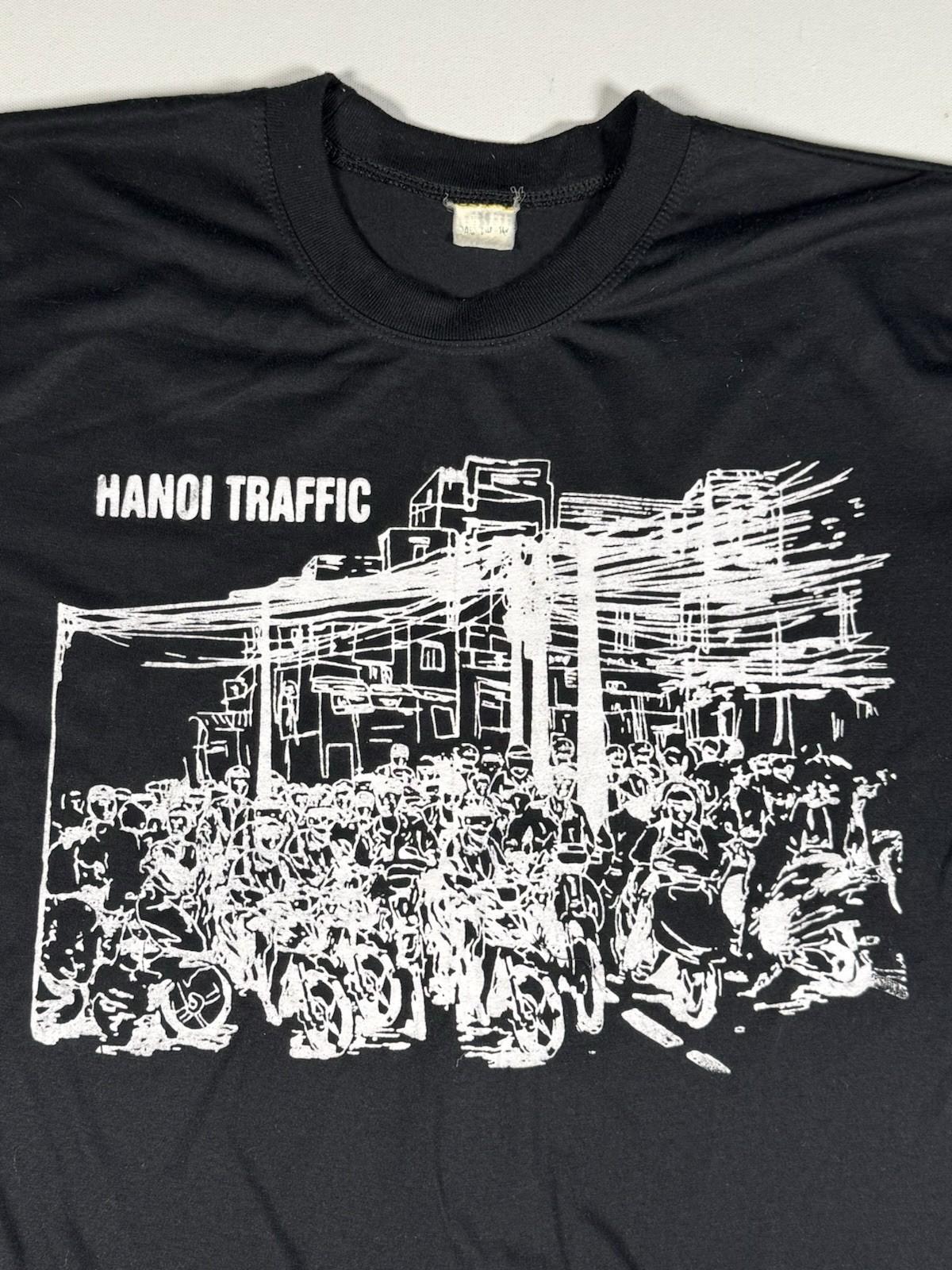 Hanoi Traffic Mens Small Black Cuffed Motorcycle Streetwear Vietnam Unisex T-Shirt S