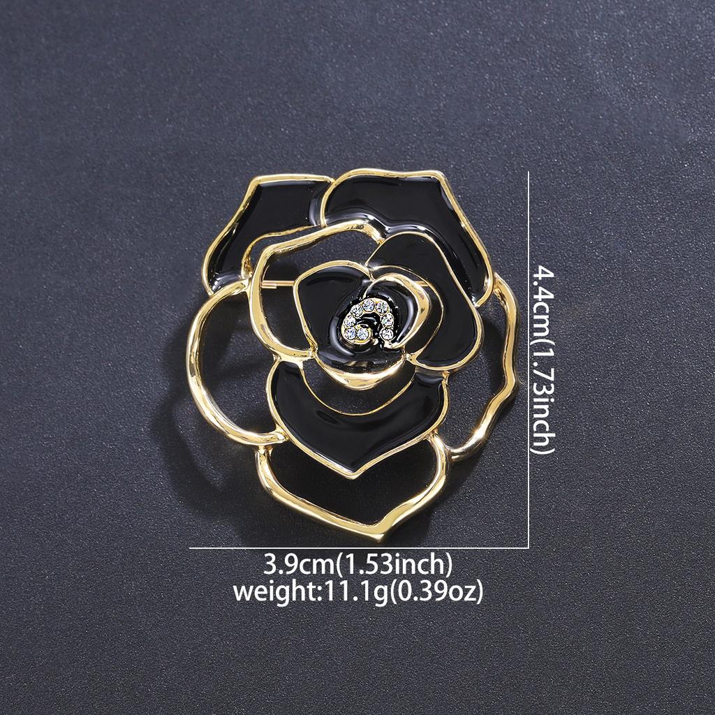 High-end Fashion Hollow Camellia Brooch Niche Design Light Luxury Versatile Blazer Pin with Accessories