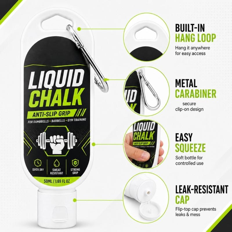 Gym Grip Chalks Bottle for Strength Training, Liquid Chalks with Quick Drying Sweat Resistant Support, Easy Palms Preps for Lifting Training