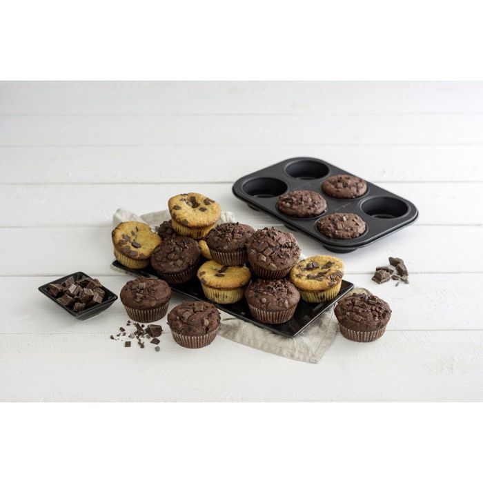 Moule à muffins - Zenker - Black Metallic - 6 empreintes - Acier inoxydable - Antiadhérent