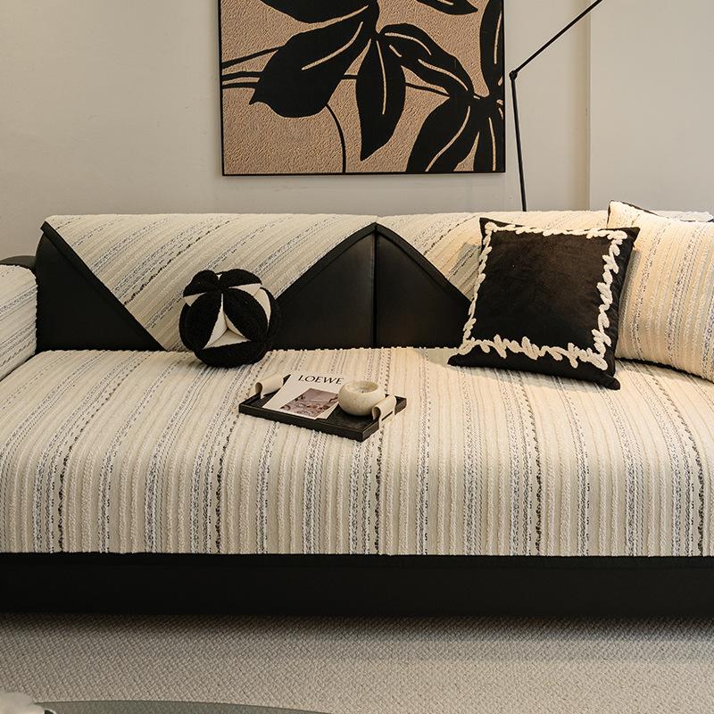 

New Sofa Cushion, Universal In All Seasons, Straight-Breasted Leather Sofa Cover, Fixed Non-Slip Sofa Seat Cushion In Autumn And Winter 70*70cm