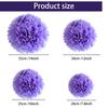 1pcs Set 7.8inch Purple Paper Hanging Flowers Pom Pom Paper For Birthday Party Pom Pom Paper Balls Flower Balls Paper