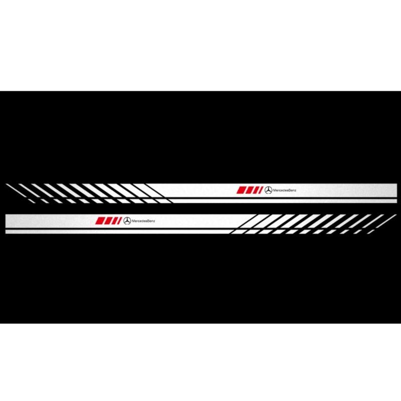 2PCS Car Side Body Stripes Vinyl Sticker Racing Sport Decals Auto Accessories For Mercedes Benz W204 W124 W220 W205 GLA CLA AMG