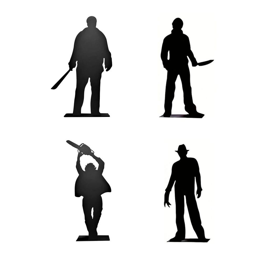 ჰელოუინის დესკტოპის ჩრდილების ფიგურების ორნამენტები ლითონის ფხვნილის საფარით მაგიდის ზედაპირი სახლის დეკორაციები 6 ინჩი