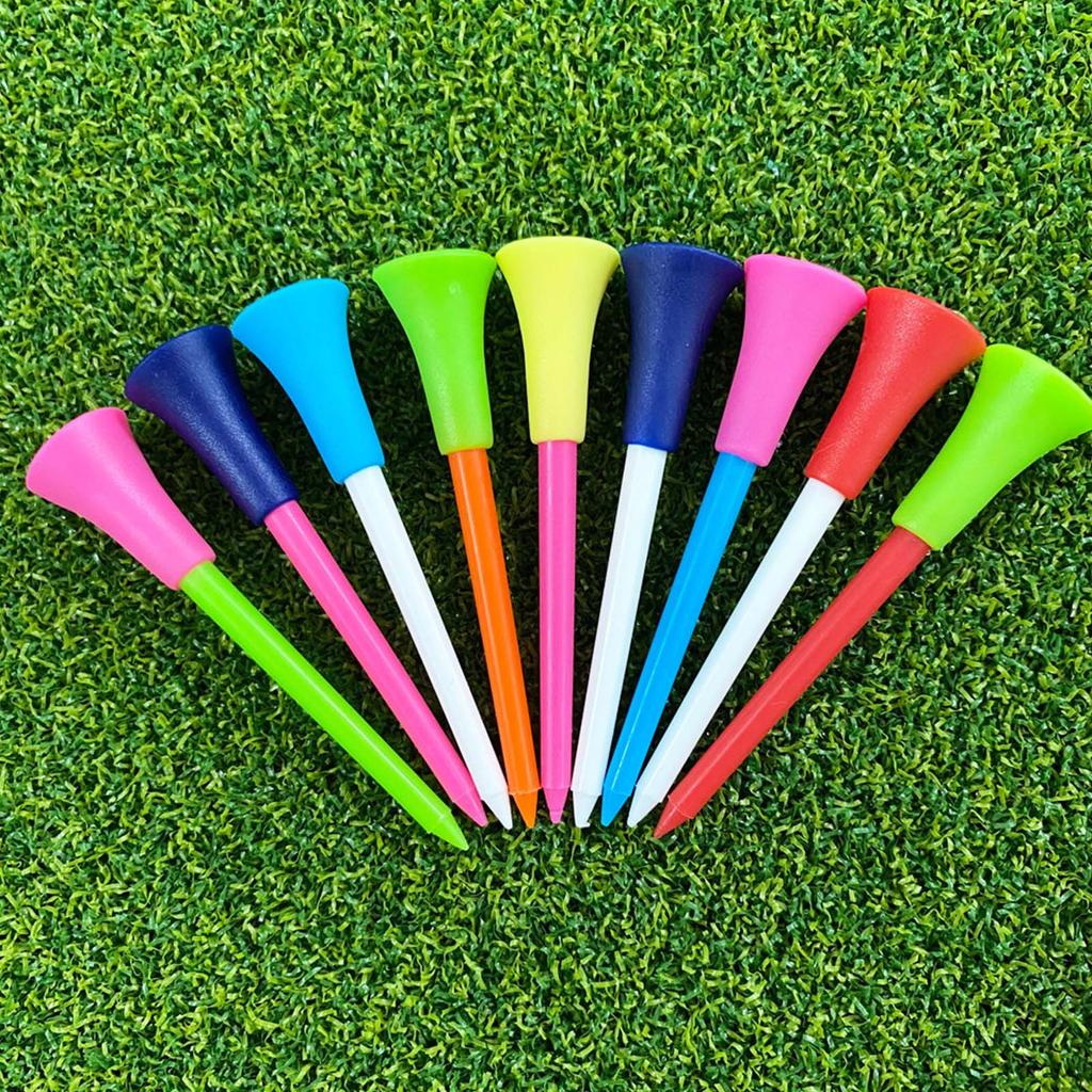 50Pcs 83mm Golf Tees - Assorted Colors Durable Plastic Practice Tees for Golf Training, Driving Range & Course Accessories