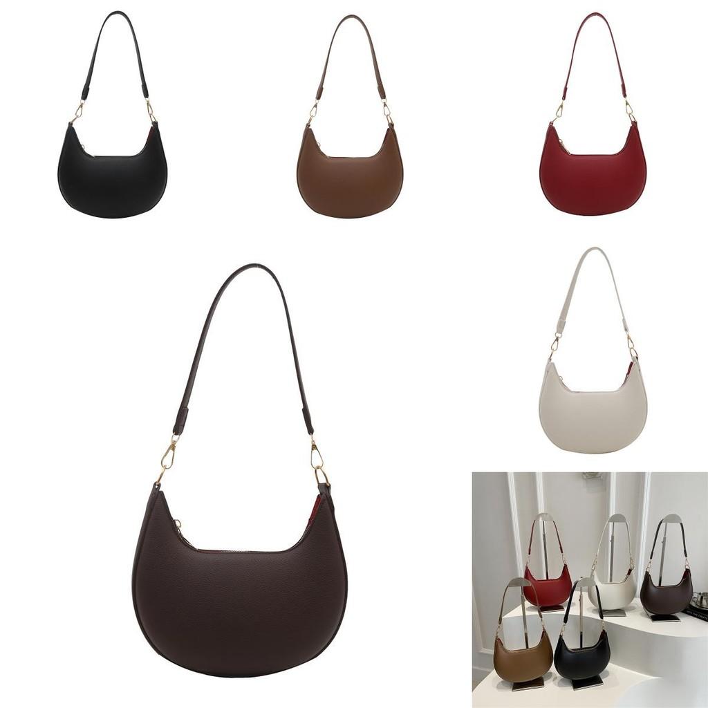 Simple Solid Color Dumpling Shaped Women Casual Shoulder Bag For Daily