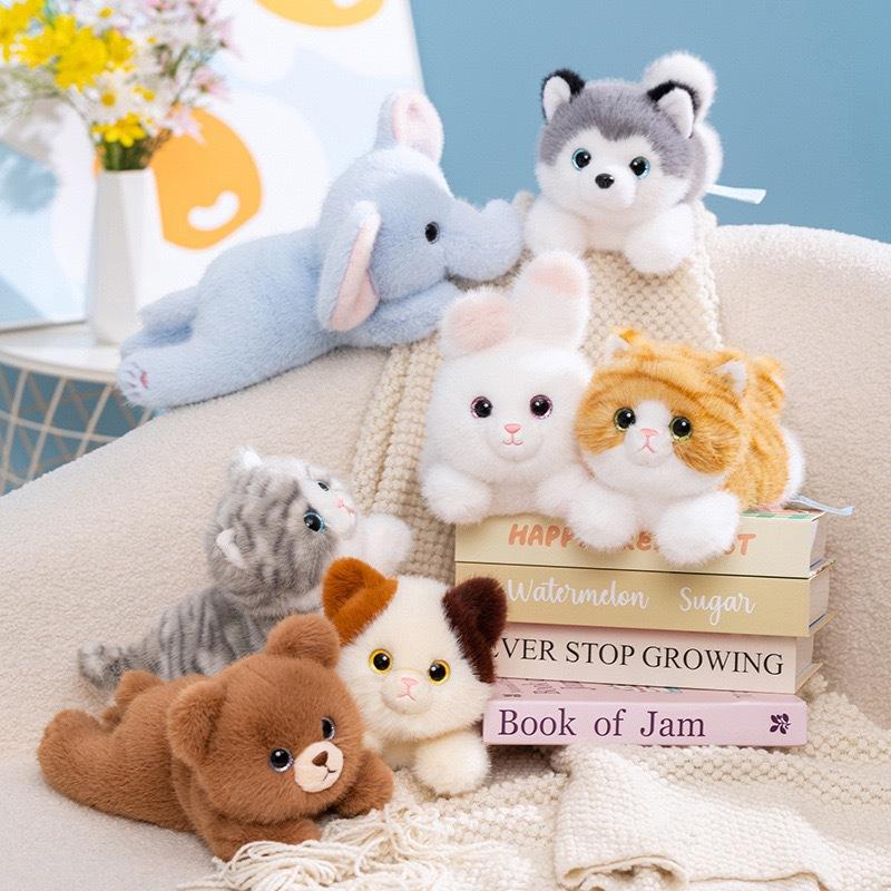 Three-flower cat doll plush toy husky doll cloth doll cute baby elephant